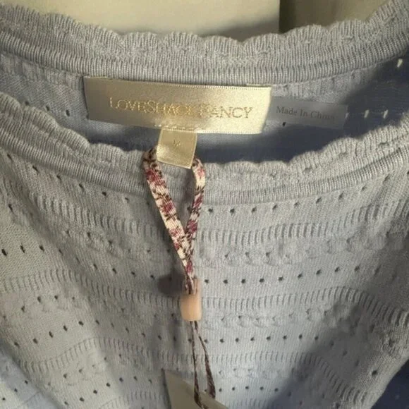 NWT LoveShackFancy Maryanne Knit Mini Dress Morning SKy Light Blue | size M - Picture 8 of 11